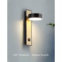 Ver imagem 2 de Arandela Luminária de parede led com interruptor de rotação 360 °, estilo nórdico, ajustável, imitaç