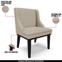 Ver imagem 4 de Kit 2 Cadeiras Decorativas Sala de Jantar Base Fixa de Madeira Firenze Veludo Luxo Prata/Preto G19 -