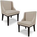 Ver imagem 1 de Kit 2 Cadeiras Decorativas Sala de Jantar Base Fixa de Madeira Firenze Veludo Luxo Prata/Preto G19 -