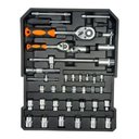 Ver imagem 7 de Carrinho Ferramentas 165 Peças Maleta Alumínio Cromo Vanadium Rodinhas Alicate Soquetes Bits Allen C