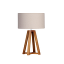 Ver imagem 1 de Abajur Grande Sala Quarto Madeira Quadripé Cúpula Tecido