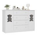 Ver imagem 1 de Cômoda Infantil 125cm 2 Portas com Vidro e 4 Gavetas Teddy Multimóveis Mp4490 Branco Branco