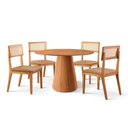 Ver imagem 3 de Conjunto Sala de Jantar Mesa Cone Amadeirada 120cm + 4 Cadeiras Ava