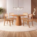 Ver imagem 1 de Conjunto Sala de Jantar Mesa Cone Amadeirada 120cm + 4 Cadeiras Ava