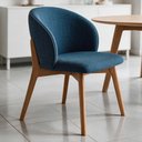 Ver imagem 3 de Kit 05 Cadeiras de Jantar e Estar Living Estofada Mia L02 Linho Azul - Lyam Decor