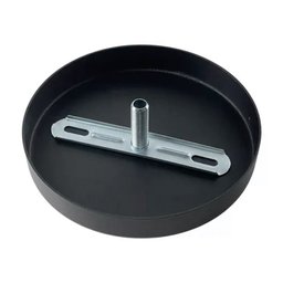 Canopla Pendente Alumínio Redonda Travessa E Niple Preto - 3