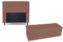 Ver imagem 1 de KIT CABECEIRA 140 + RECAMIER 140 LADY COR SUEDE ROSA ESCURO TOPÁZIO DECOR