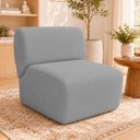 Ver imagem 1 de Poltrona Decorativa Zoe Orgânica para Sala Recepção Hall Moderna Minimalista Bouclé Premium Luxo