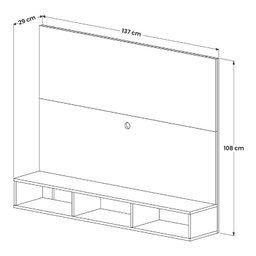 Painel TV Anapolis Sala 40 Polegadas Nature/Off White - 3