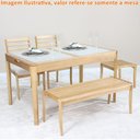 Ver imagem 3 de Mesa Elástica Izza Tampo de Vidro Fendi Claro e Base Madeira Cor Amêndoa 1,40cm - 69370