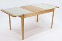 Ver imagem 2 de Mesa Elástica Izza Tampo de Vidro Fendi Claro e Base Madeira Cor Amêndoa 1,40cm - 69370