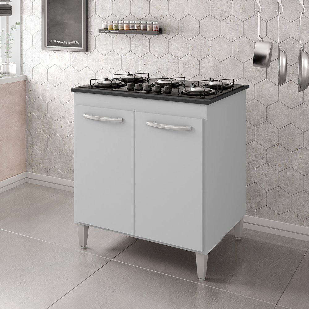Balcão Gabinete de Cozinha Para Fogão Cooktop Jade 5 Bocas Moblis ...