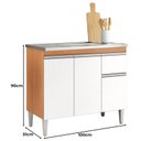 Ver imagem 2 de Balcão de Pia Tatiane 100cm Amêndoa Branco - Ajl