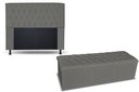 Ver imagem 1 de KIT CABECEIRA 160 + RECAMIER 160 LADY COR MATERIAL SINTÉTICO CINZA TOPÁZIO DECOR