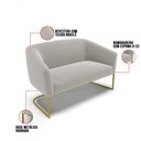 Ver imagem 3 de Sofá Namoradeira 2 Lugares Industrial Dourado Stella Bouclê Cinza D03 - D'Rossi