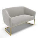 Ver imagem 1 de Sofá Namoradeira 2 Lugares Industrial Dourado Stella Bouclê Cinza D03 - D'Rossi