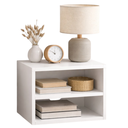 Ver imagem 1 de Mesa Lateral Quarto Suspensa Mesinha Cabeceira Cama Nicho - Branco