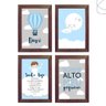 4 Quadros Decoração Quarto Menino Nuvem e Balão Santo Anjo Cor:branca - 4