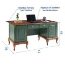 Ver imagem 3 de Escrivaninha de Madeira Hannover com 2 Portas e 2 Gavetas com Tampo Estendido 60813te