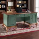 Ver imagem 4 de Escrivaninha de Madeira Hannover com 2 Portas e 2 Gavetas com Tampo Estendido 60813te