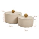 Ver imagem 2 de Kit de Caixas Decorativas com Tampa e Revestimento Pu - 2pçs:off White
