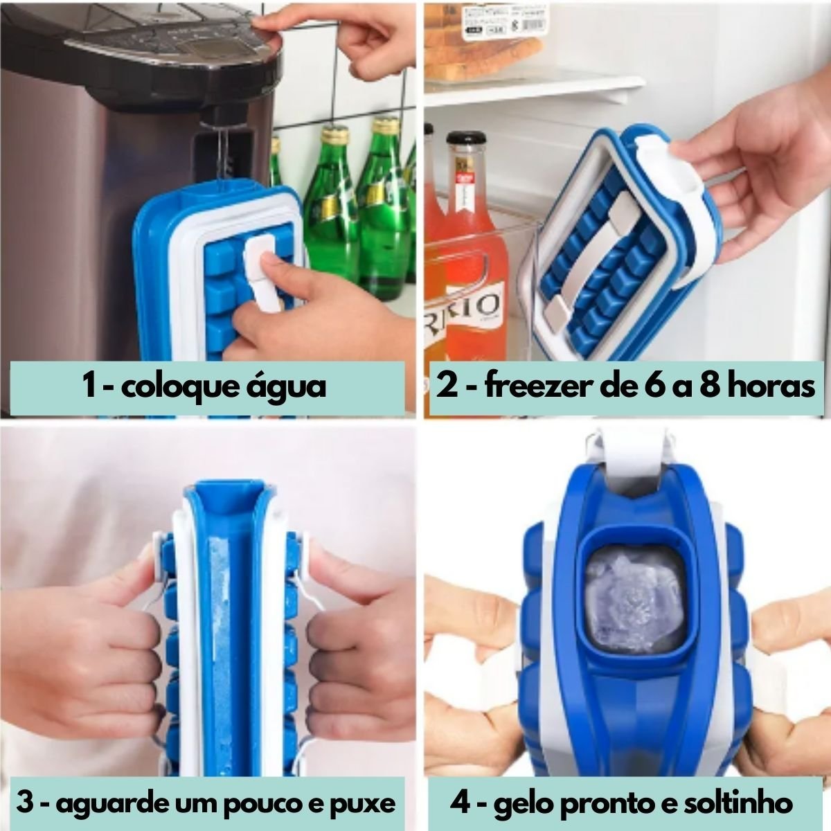 Forma de Gelo Portátl Silicone Ice Box Casa Xis - 3