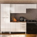 Ver imagem 1 de Cozinha Modulada Compacta em Aço 4 Peças 12 Portas 2 Gavetas Dobradiças Slow Motion Renova Itatiaia Branco