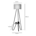 Ver imagem 4 de Luminária Abajur de Chão Estilo Industrial Pés Arredondados Dourado com Cúpula Bege Bivolt 110/220