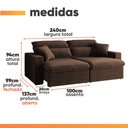 Ver imagem 3 de Sofá Retrátil e Reclinável 3 Lugares 2,40m Córdoba