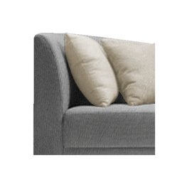 Recamier Heitor 140cm com Almofada Lado Direito Suede - Doce Sonho Móveis - Cinza/Bege - 4
