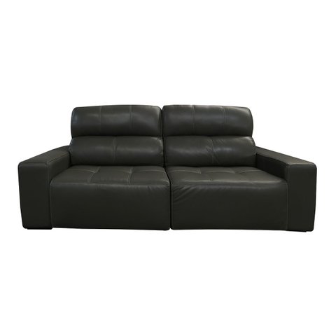 Sofá Retrátil e Reclinável de Couro Atami 2,50 M Graphite - Mempra Design