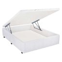Ver imagem 1 de Cama Box Viúva com Baú Mega Colchões Branco com Pistão - 120x203
