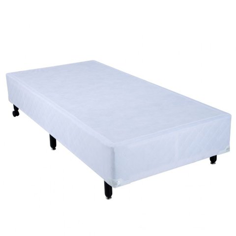 Cama Box Solteiro Americano Simples Mega Colchões Branco - 096x203