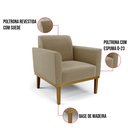Ver imagem 5 de Sofá Namoradeira com Poltrona Base de Madeira Fixa Castanho Marisa Suede Marrom Rato - D'Rossi