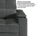 Ver imagem 7 de Sofá Retrátil e Reclinável 3 Lugares com Porta Copos 210cm Cobán Yescasa