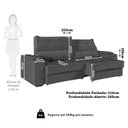 Ver imagem 4 de Sofá Retrátil e Reclinável 3 Lugares com Porta Copos 210cm Cobán Yescasa