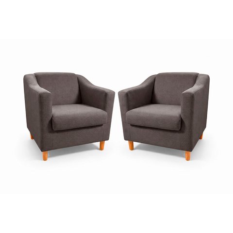 Kit com 2 Poltronas Reforçada e Confortável Tilla Linho