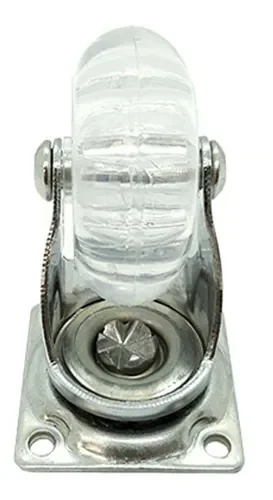 Rodizio Silicone (Gel) 50Mm Fix Chapa Plana 42 X 42 Sem Freio (Kit Com 4 Unidades) - 9