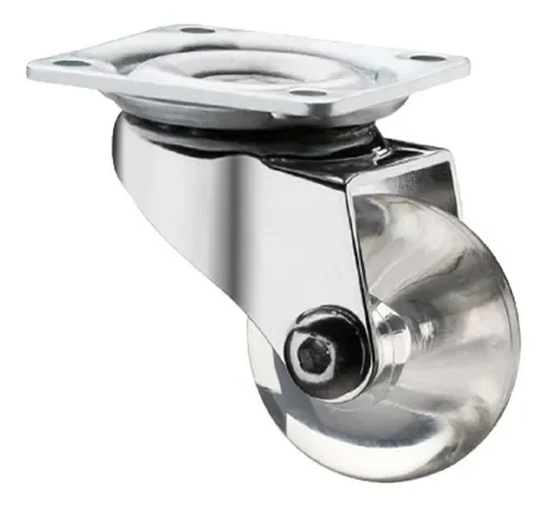 Ver mais imagens de Rodizio Silicone (Gel) 50Mm Fix Chapa Plana 42 X 42 Sem Freio (Kit Com 4 Unidades)