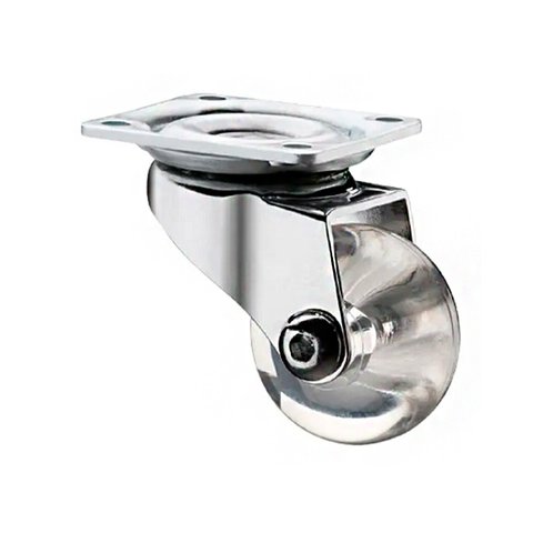 Rodizio Silicone (Gel) 50Mm Fix Chapa Plana 42 X 42 Sem Freio (Kit Com 4 Unidades)