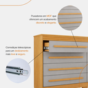 Ver imagem 4 de Cômoda 8 Gavetas Califórnia com Moldura Frisada