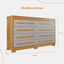 Ver imagem 7 de Cômoda 8 Gavetas Califórnia com Moldura Frisada