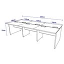 Ver imagem 2 de Plataforma de Trabalho 6 Lugares 360cm X 120cm Pé Painel F5 Cor:nogal com Preto