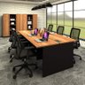 Plataforma de Trabalho 6 Lugares 360cm X 120cm Pé Painel F5 Cor:nogal com Preto - 1
