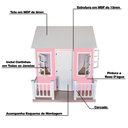 Ver imagem 2 de Casinha de Brinquedo com Cercado e Cortinas Rosa/Branco - Criança Feliz