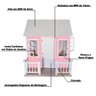 Casinha de Brinquedo com Cercado e Cortinas Rosa/Branco - Criança Feliz - 2