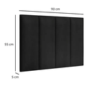 Ver imagem 3 de Cabeceira Painel Preto para Cama Box Solteiro 88 Estofada em Suede para Quarto Luxo Vs