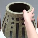 Ver imagem 5 de Vaso Decorativo Enfeite Casa Resina 34x30x30cm Cinza
