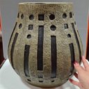 Ver imagem 4 de Vaso Decorativo Enfeite Casa Resina 34x30x30cm Cinza