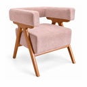 Ver imagem 4 de Poltrona Decorativa Mirela Suede Design Moderno Pés Madeira:Rose